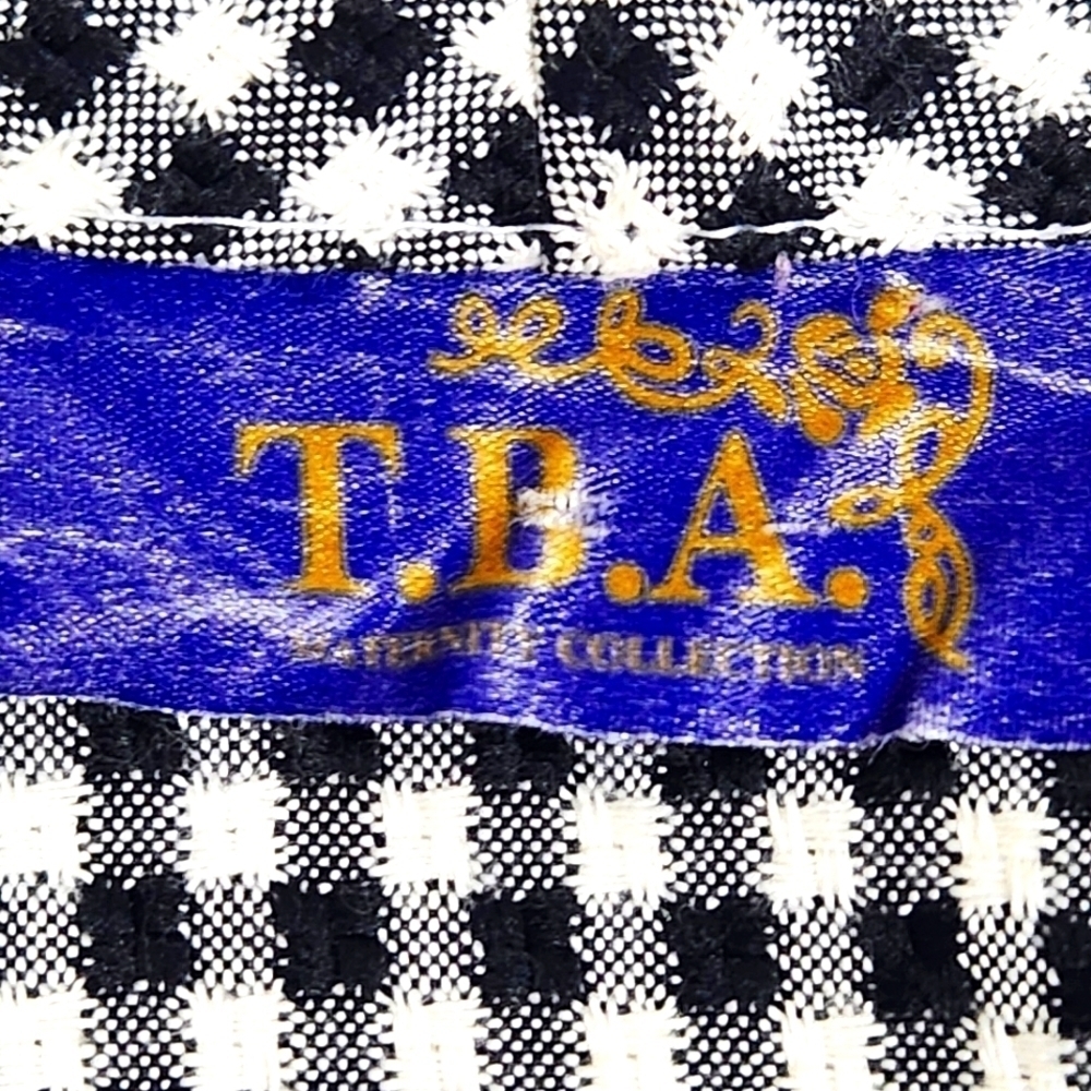 T.D.A black and white gingham button-down top/blouse with red trim and buttons. - Picture 8 of 10